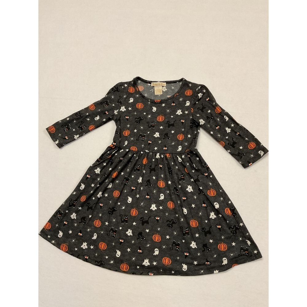 Emma & Elsa Girls Halloween Dress Grey Pumpkin Ghost Cat Size 5 SK-GKD3035H-173